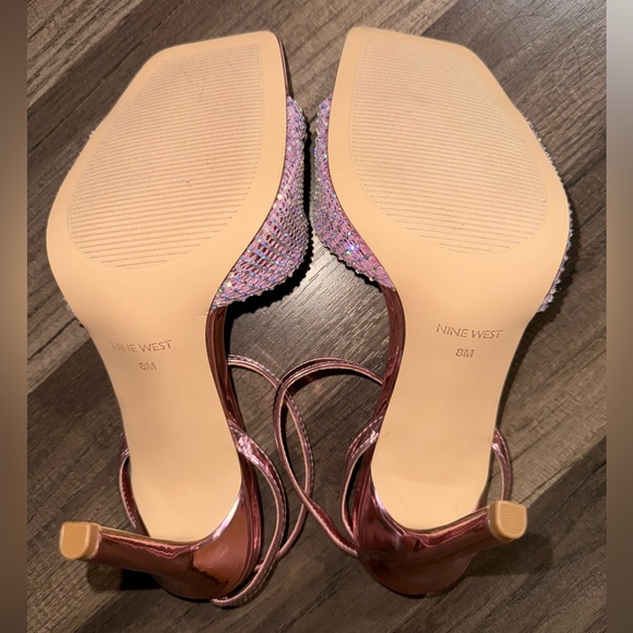 New Nine West Women’s Pink Twinkle Heeled Dress Sandals in size 8 - Picture 4 of 6